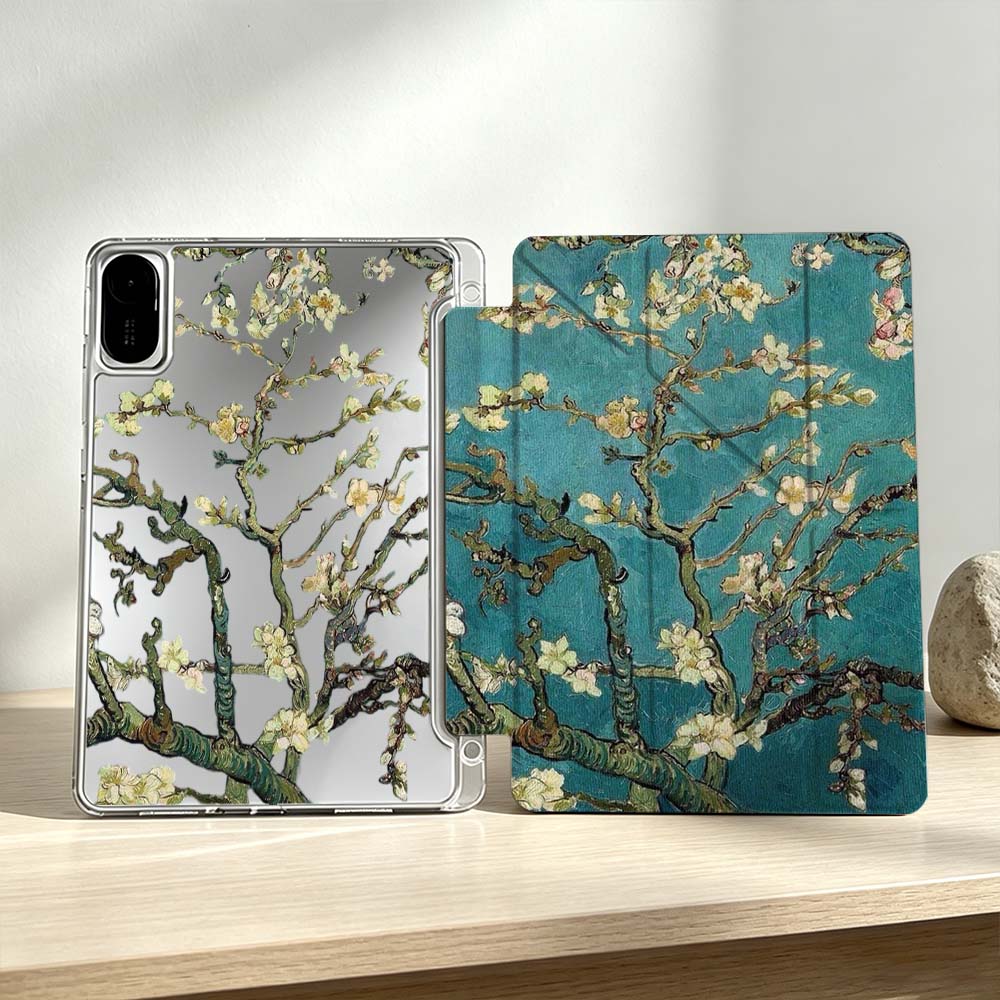 Poco Tablet Accessories - غطاء تابلت ناعم بتصميم زهر المشمش